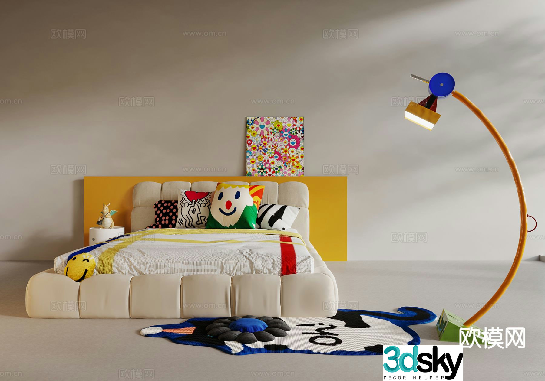 Dopamine double bed 3d model