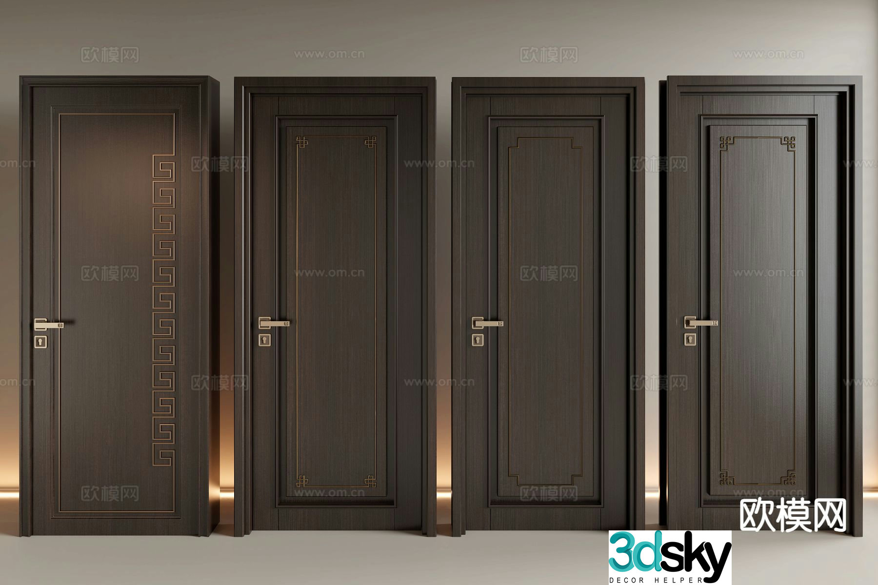New Chinese door 3D model