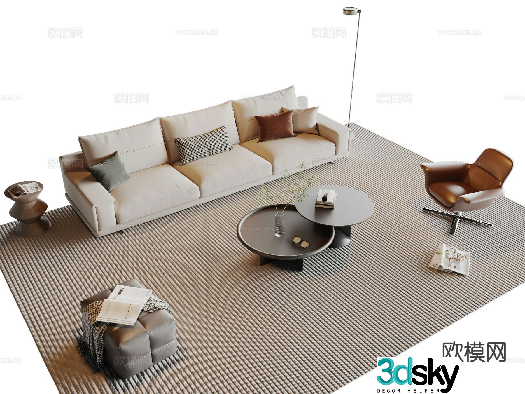 Modern sofa set 3d model