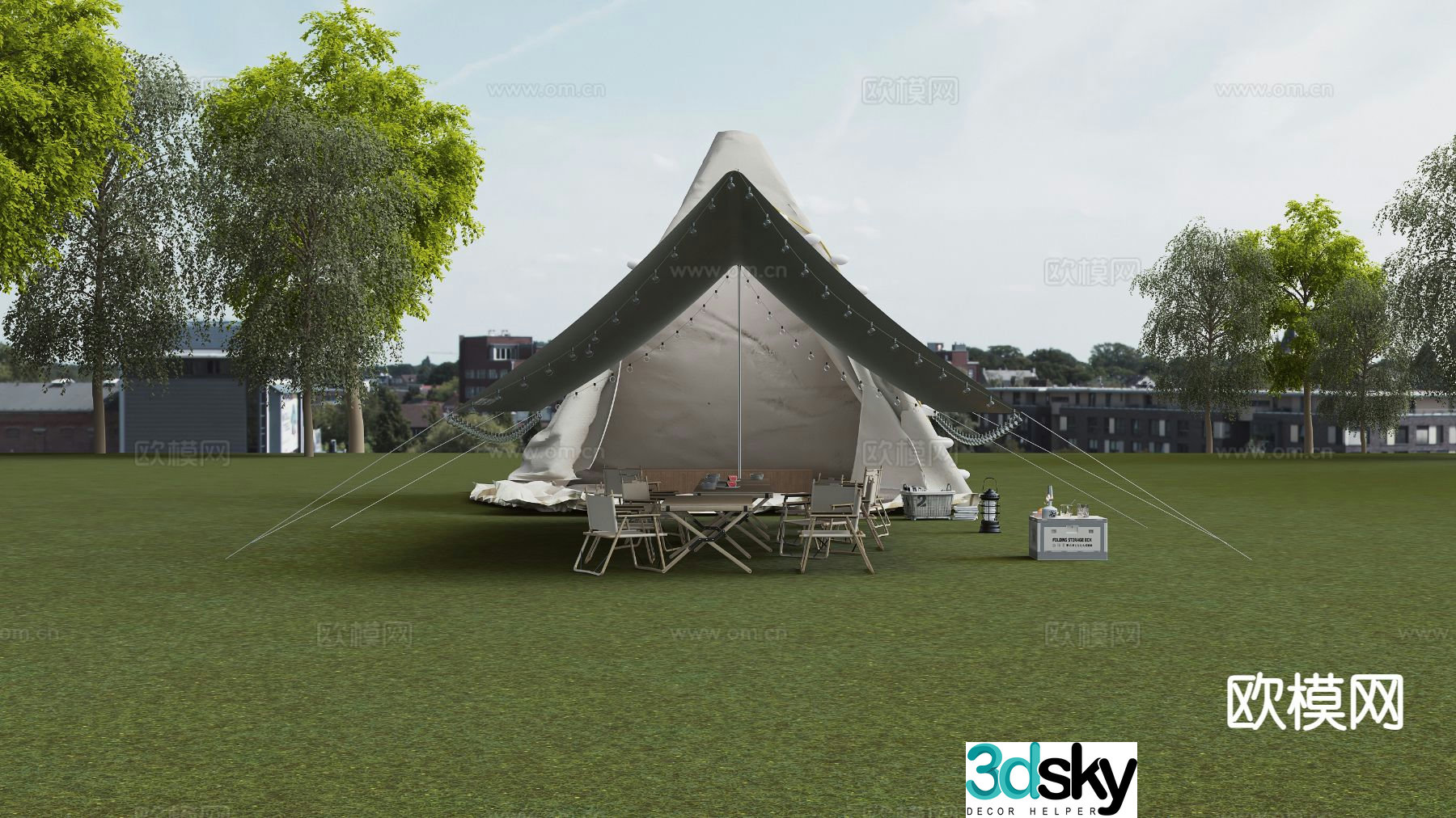 Outdoor camping tent 3d model