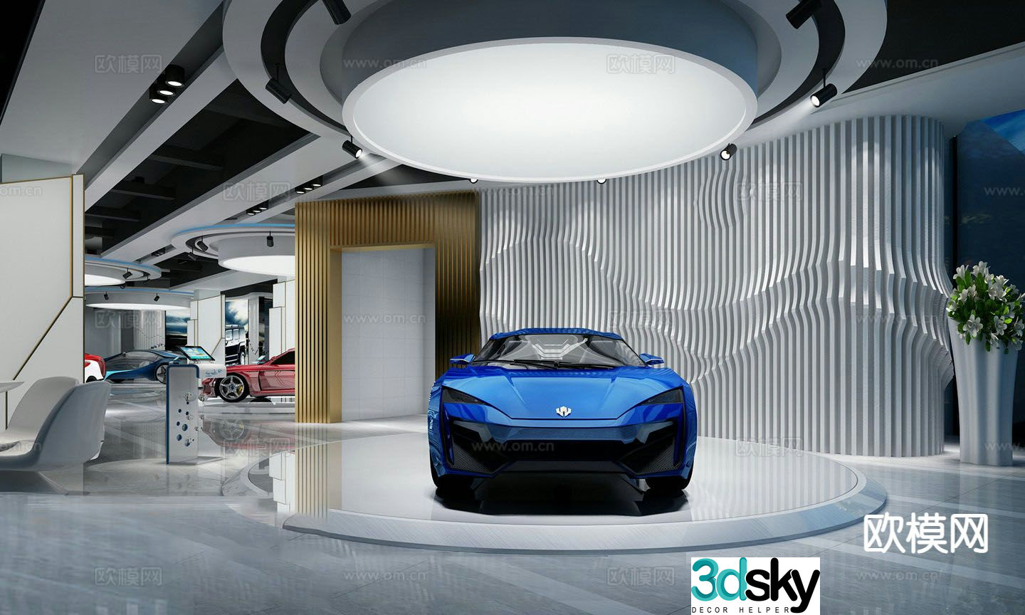 Hyundai car showroom 3d model