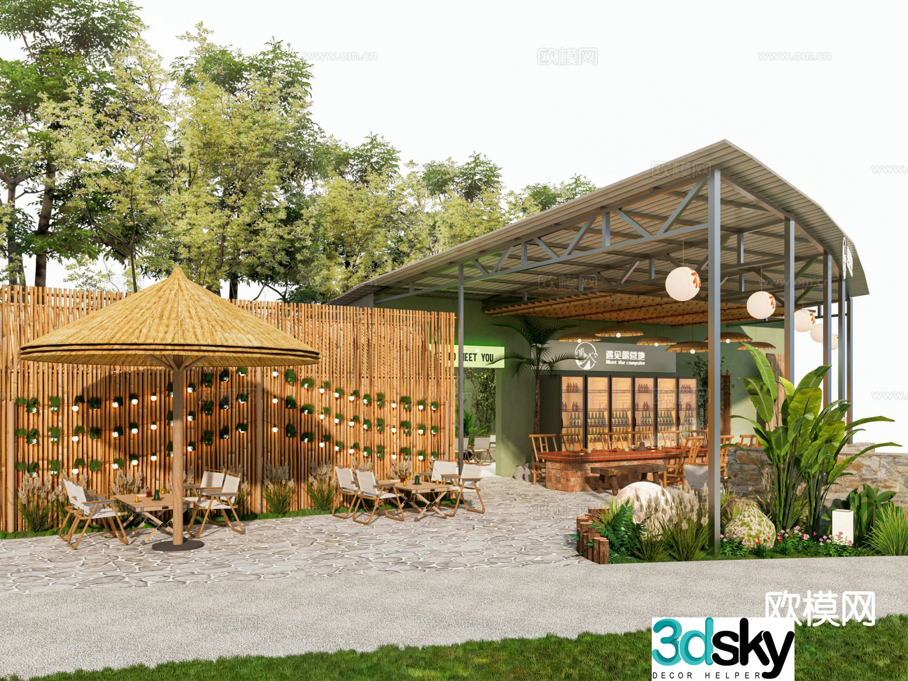 Outdoor campsite camping camp 3d model