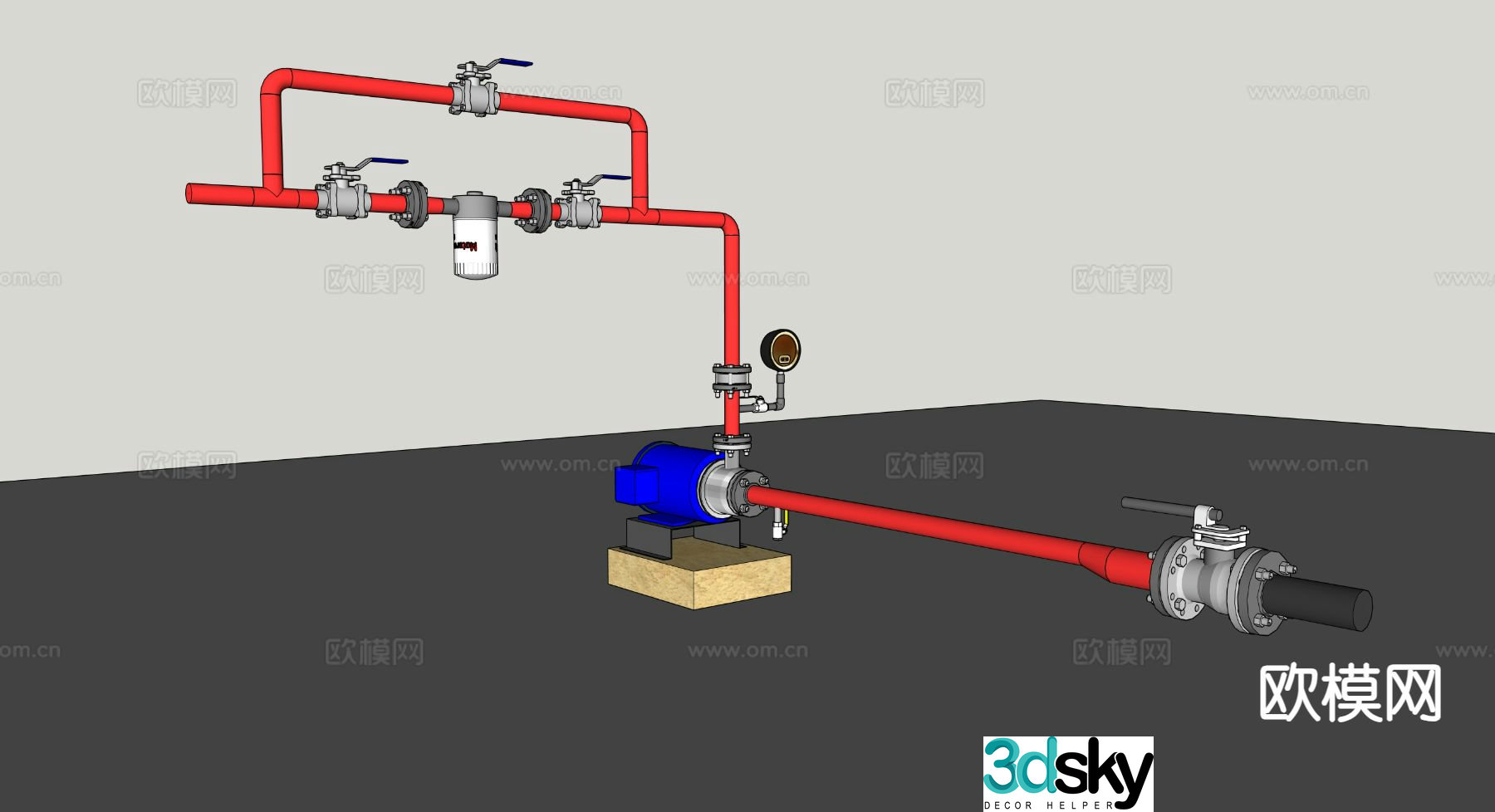 Centrifugal pump industrial equipment 3d model