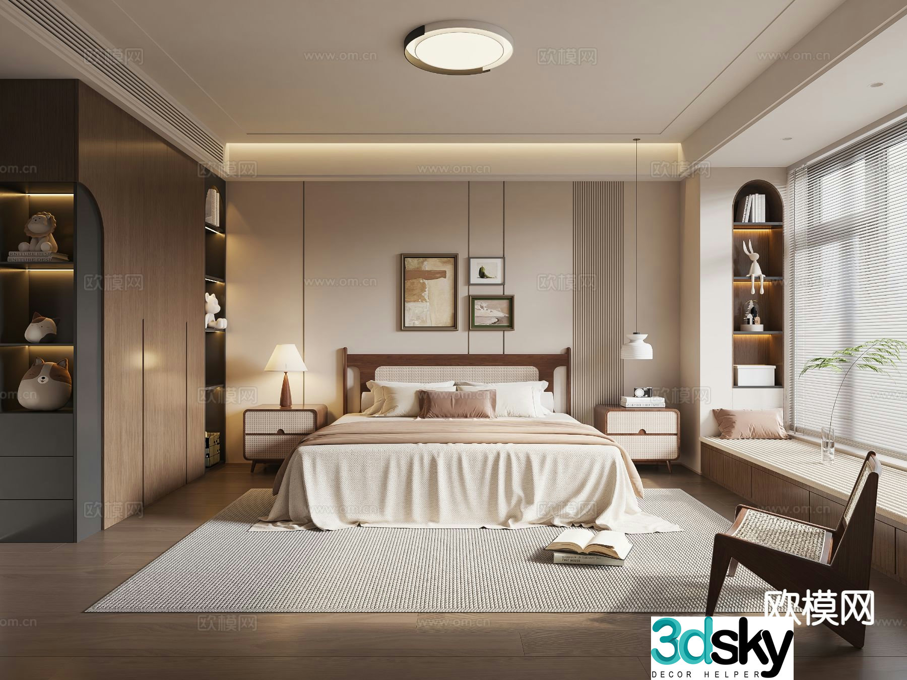Middle style bedroom master bedroom 3D model