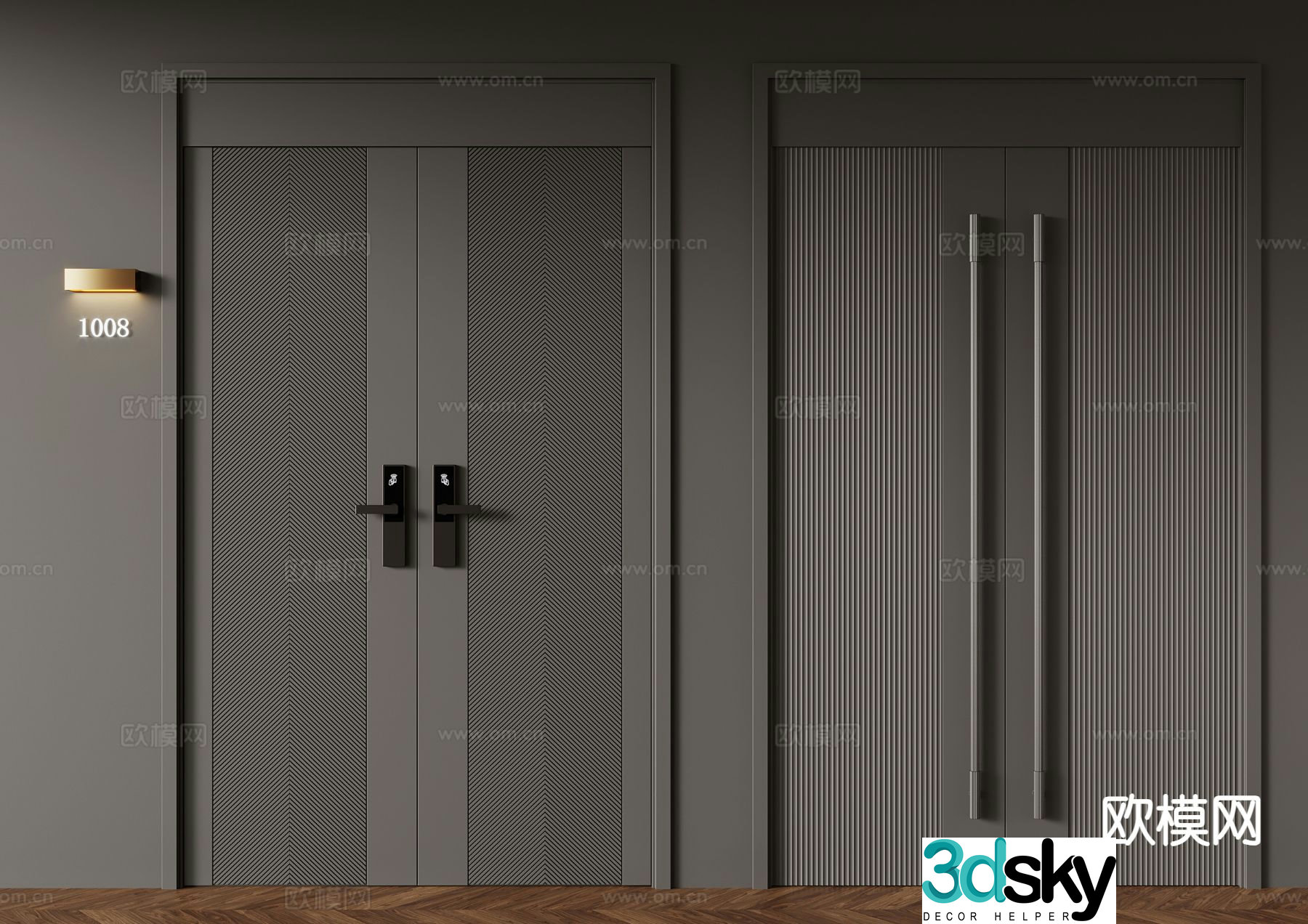 Modern entry door security door 3d model