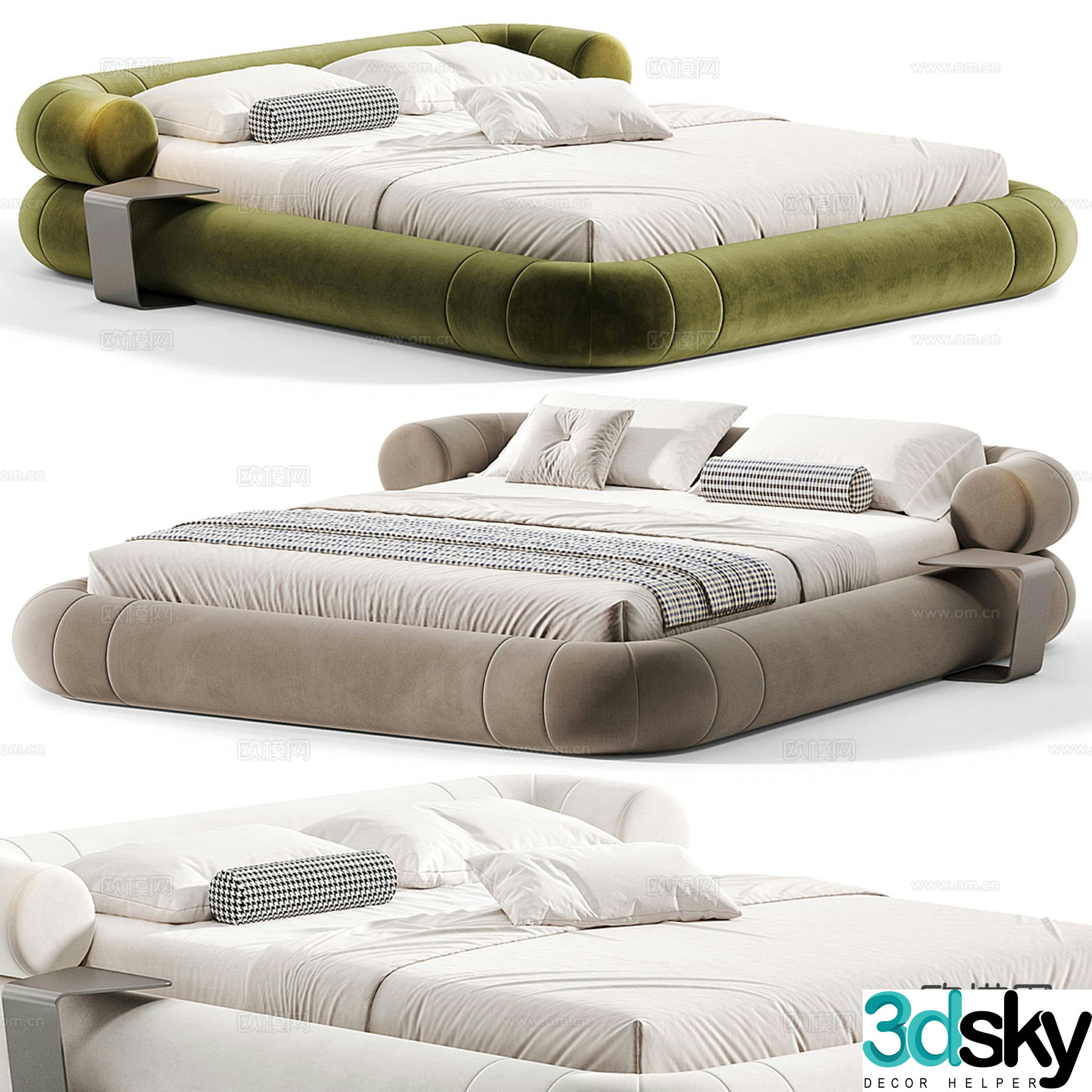 rjliving double bed 3d model