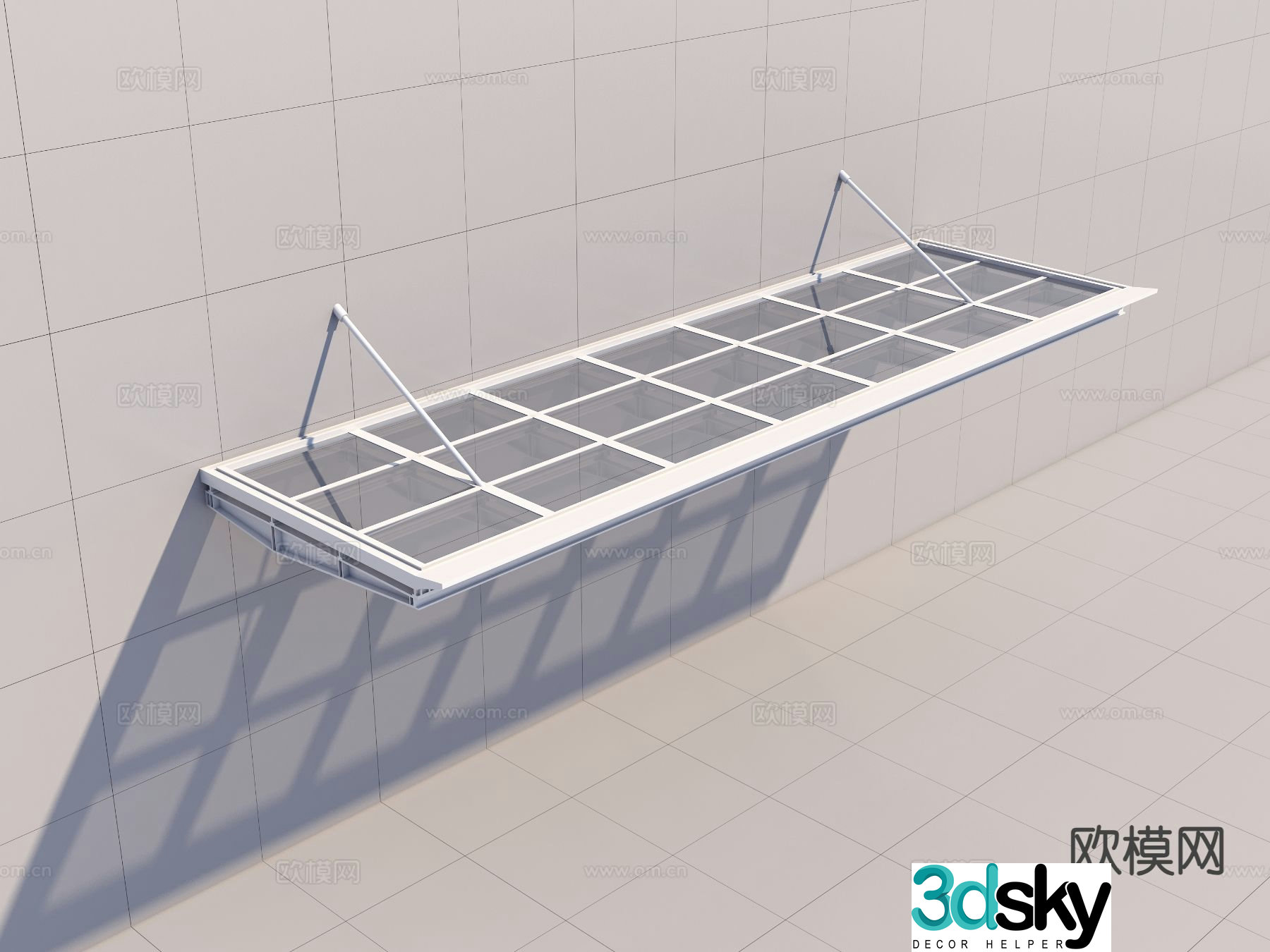 Modern awning glass awning 3d model