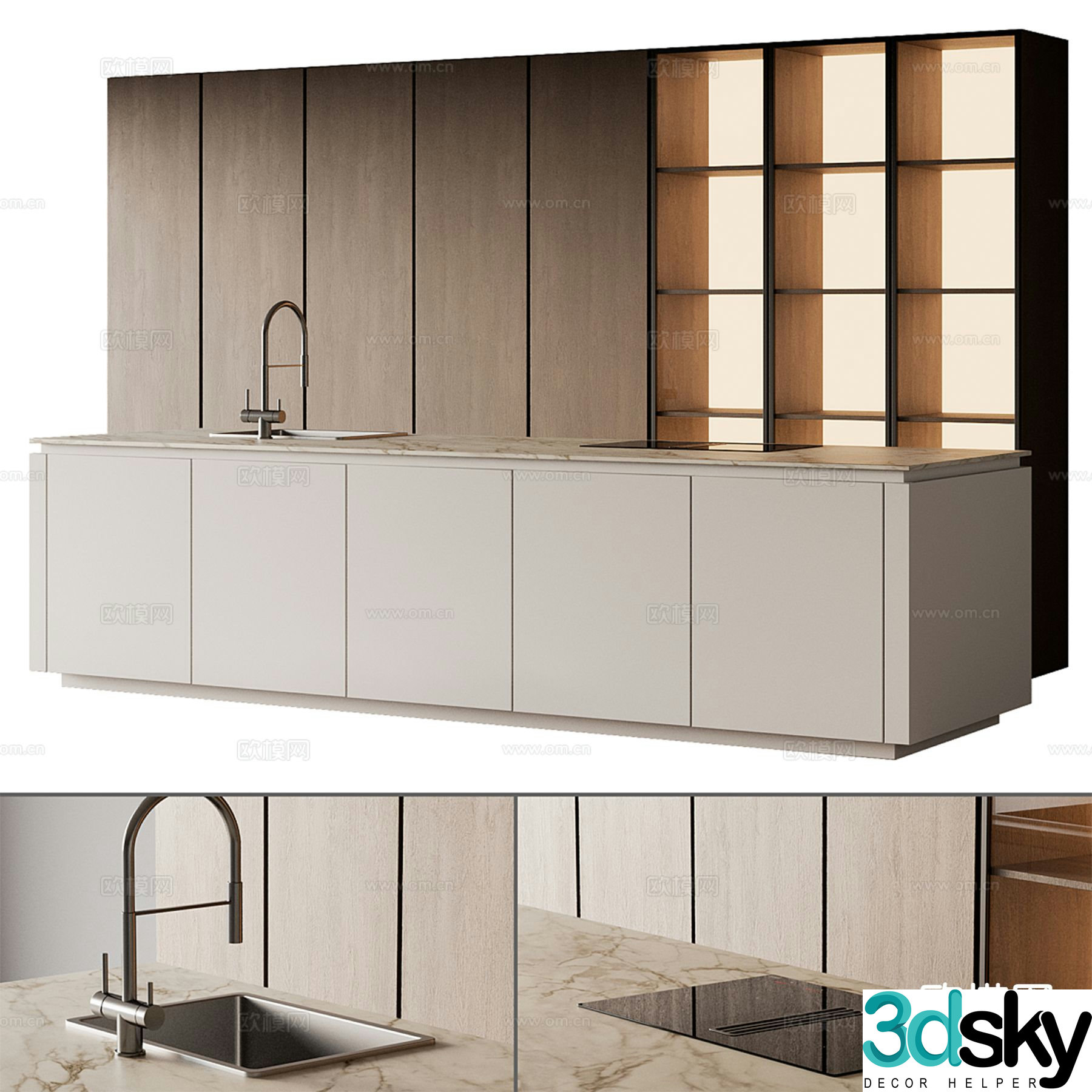 Simple cabinet island 3D model