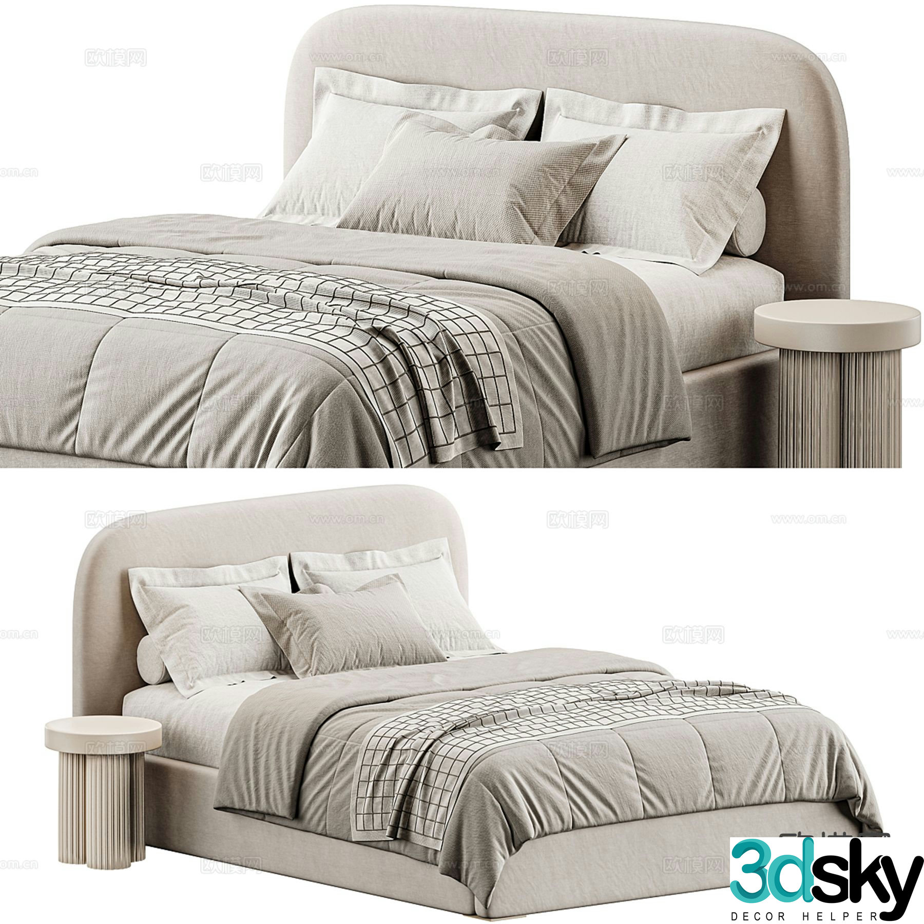 Divan.ru modern double bed 3d model