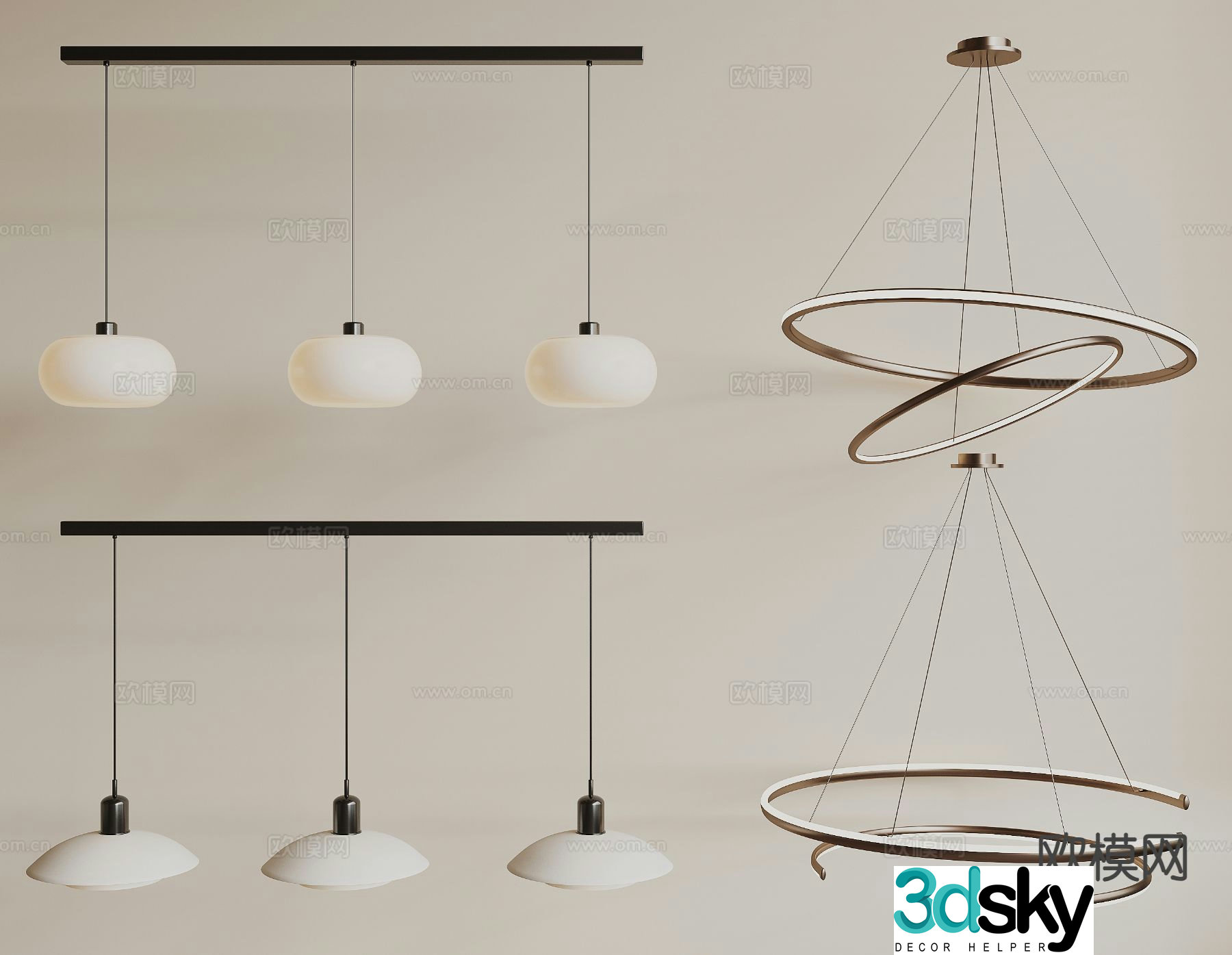 Modern art chandelier dining room chandelier 3d model