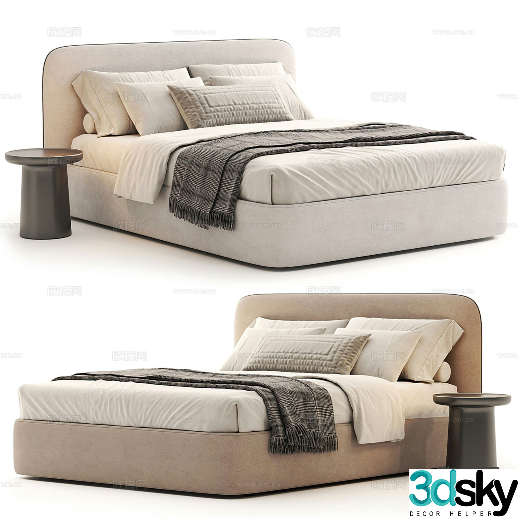 Barry double bed 3d model