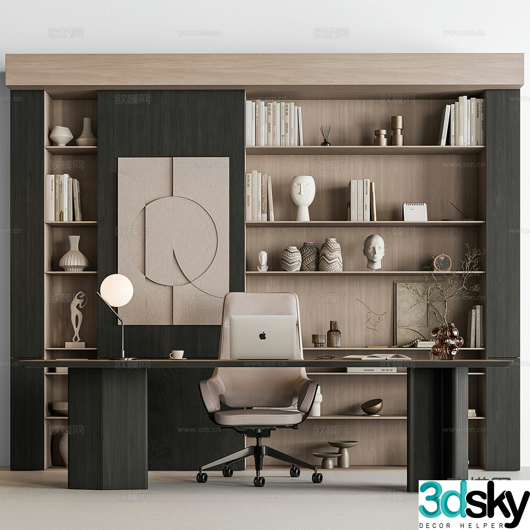 Modern desk executive desk boss desk 3d model
