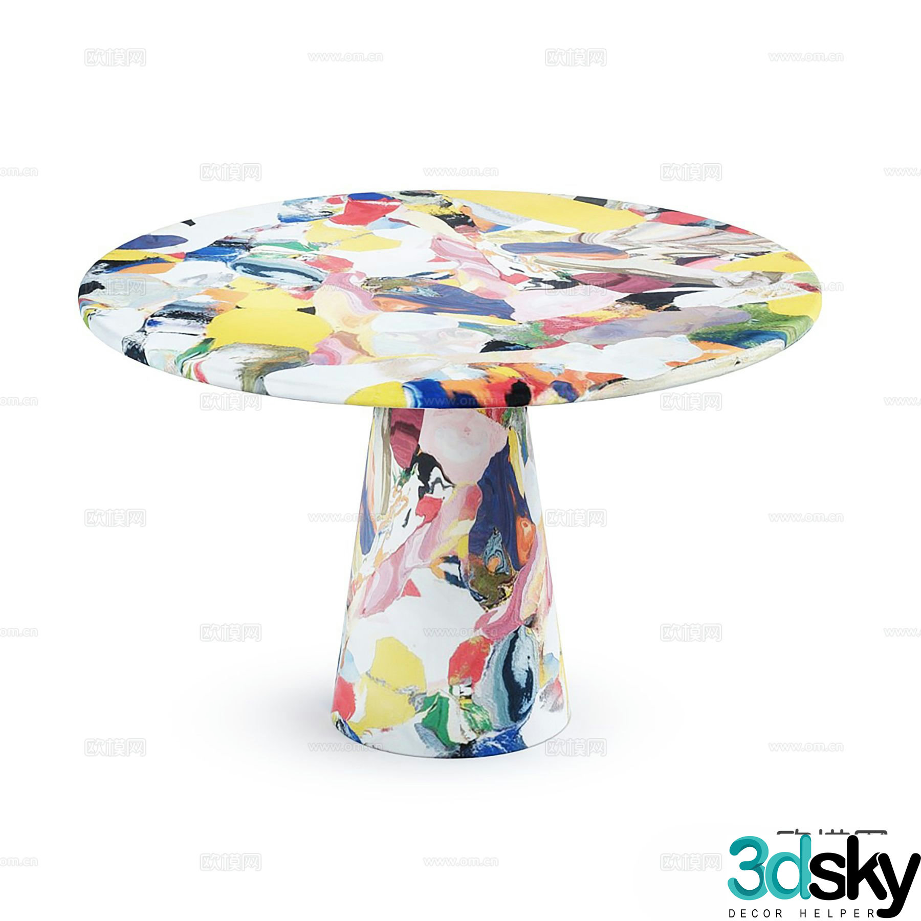Meltingpot modern dining table and chairs 3d model