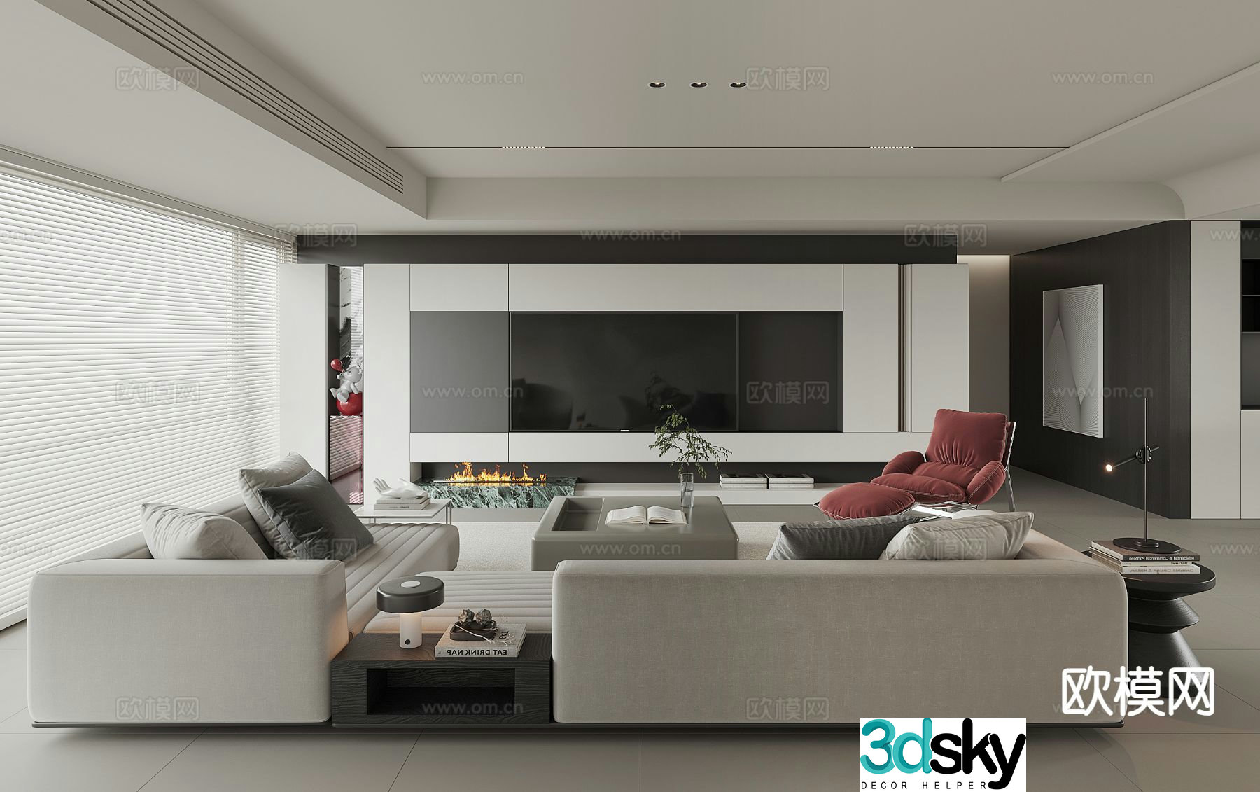 Modern living room 3d model