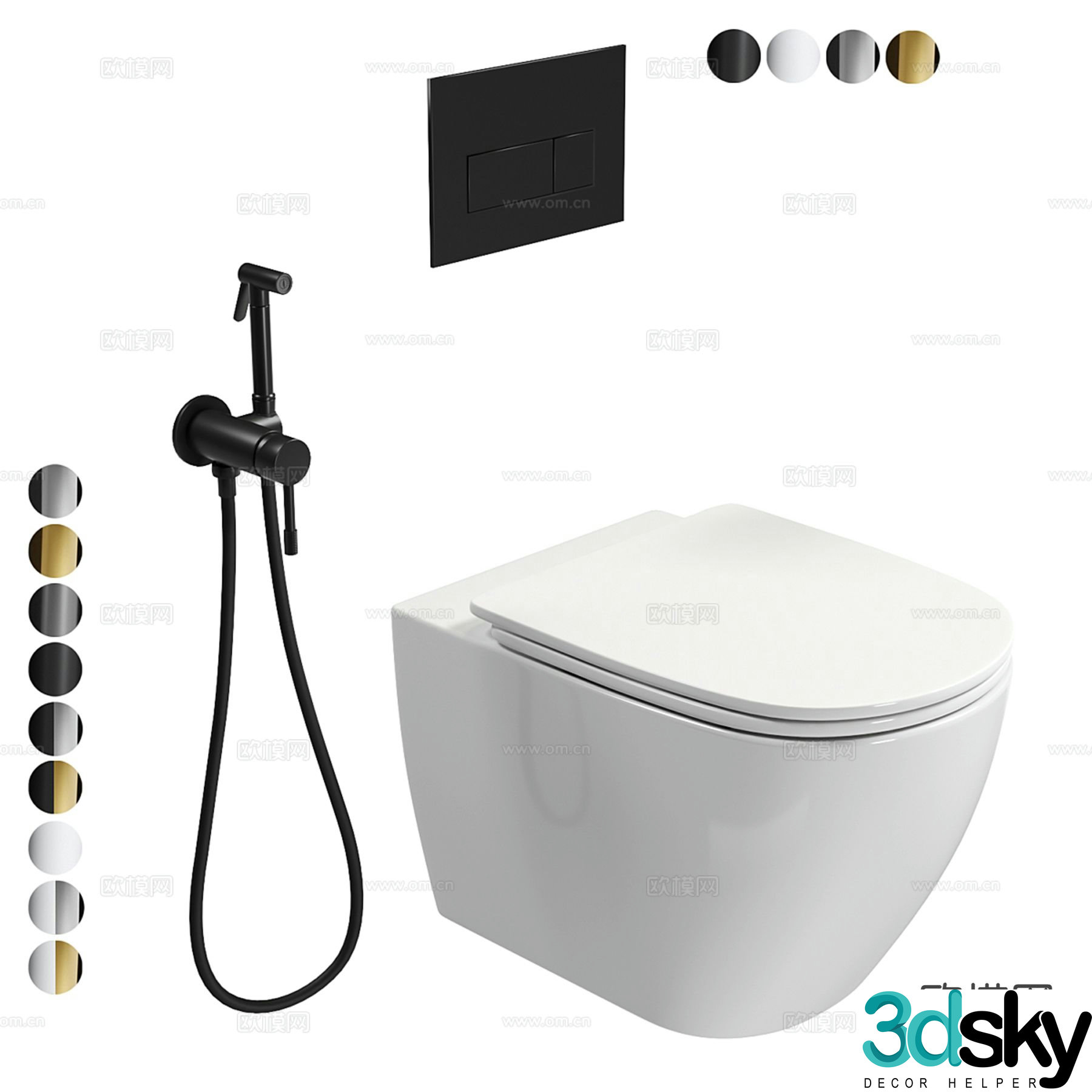 Bathtub shower head toilet toilet shower head 3d model