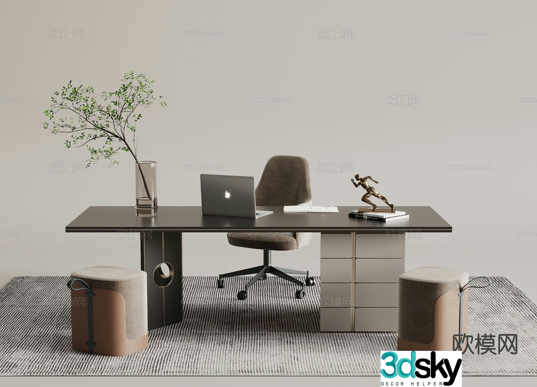 Modern desk 3d model