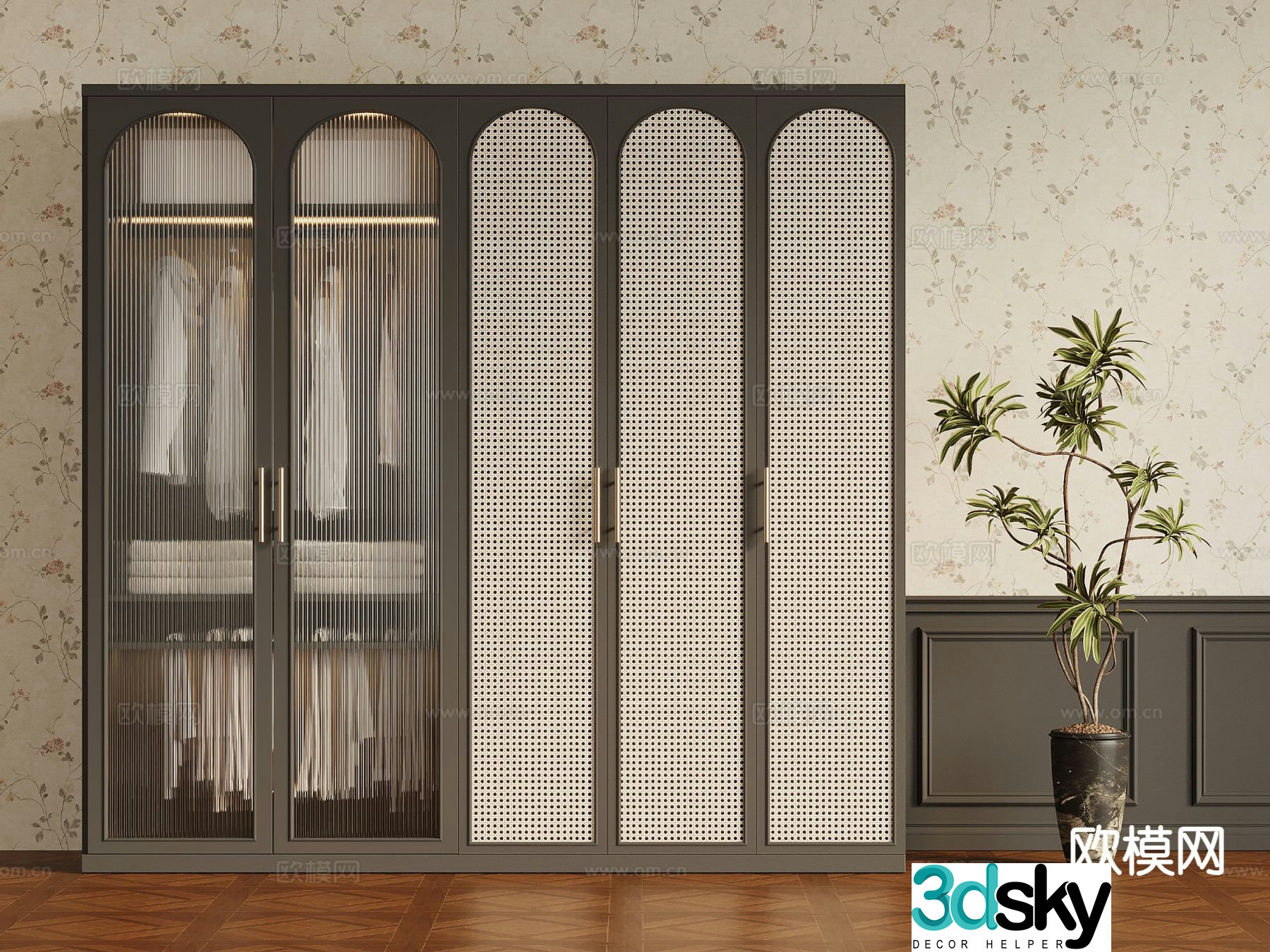French wardrobe wardrobe 3d model