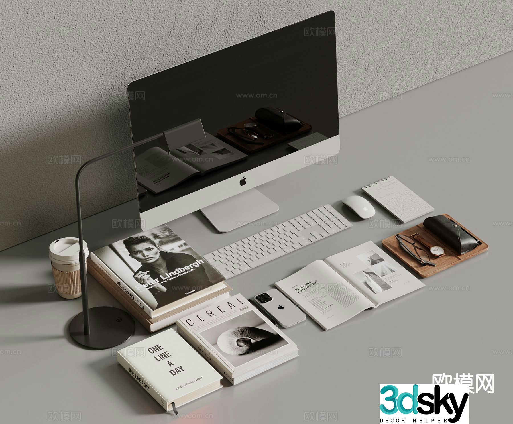 Office accessories computer stationery office supplies 3d model