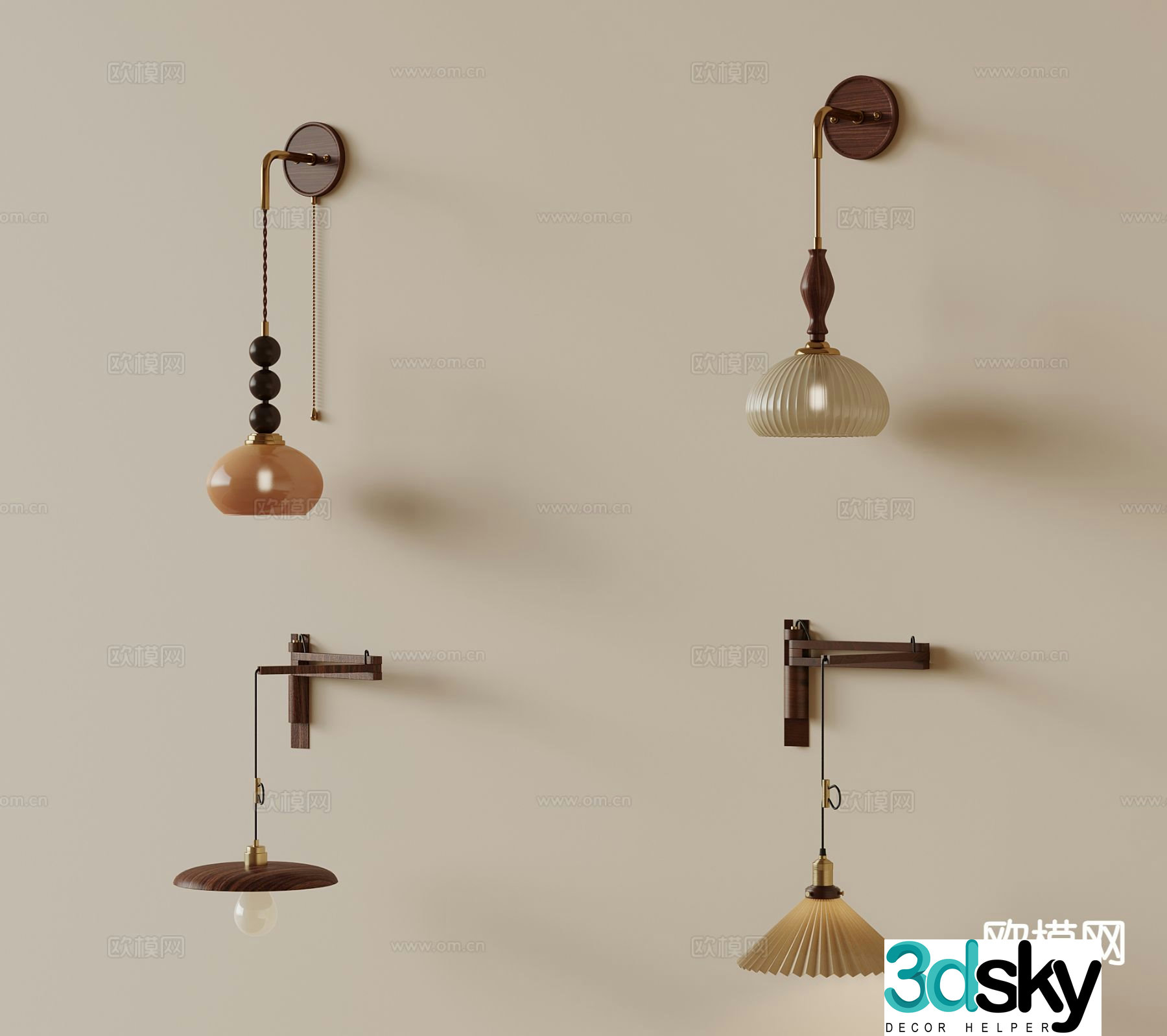 Medieval style wall lamp 3d model