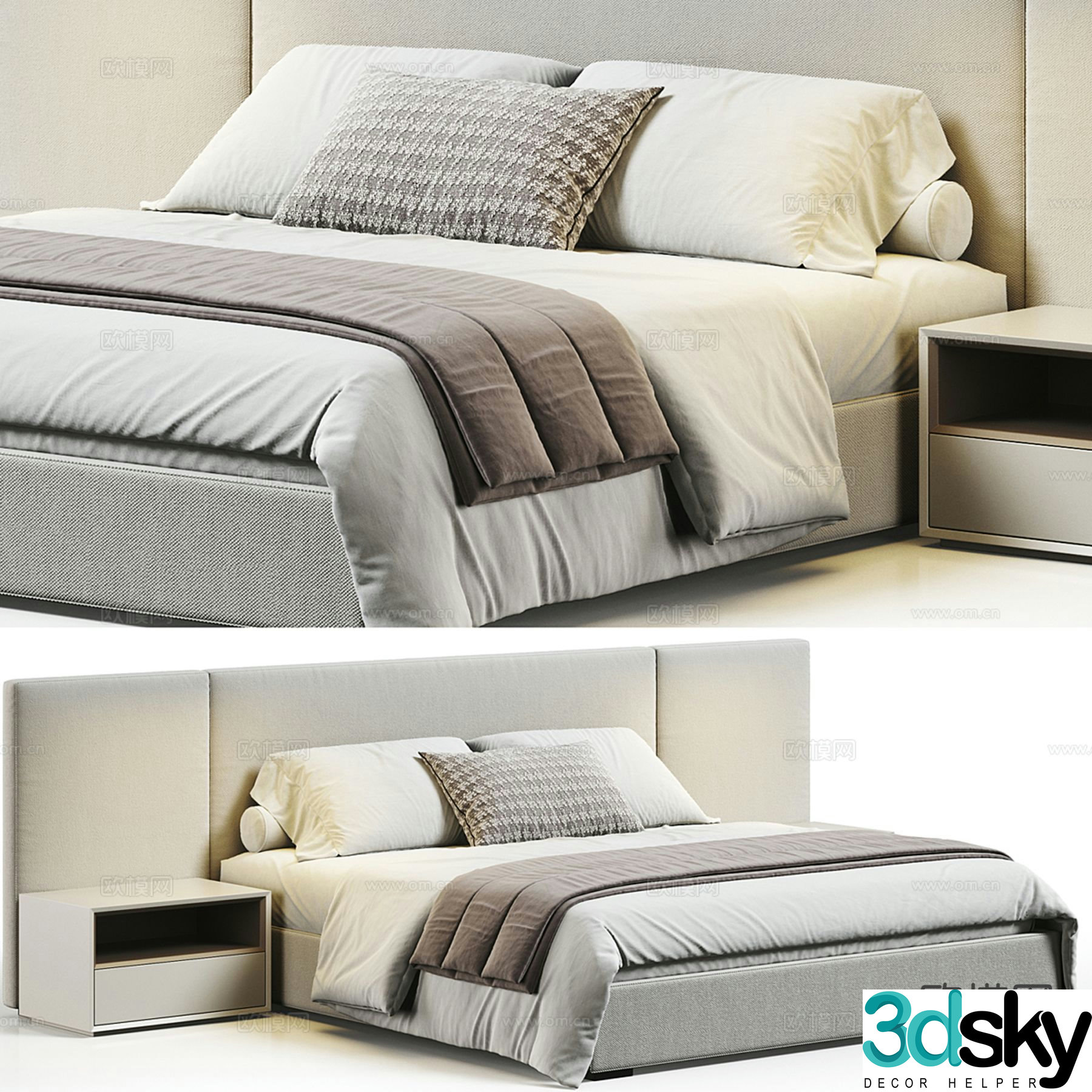 RH double bed 3d model