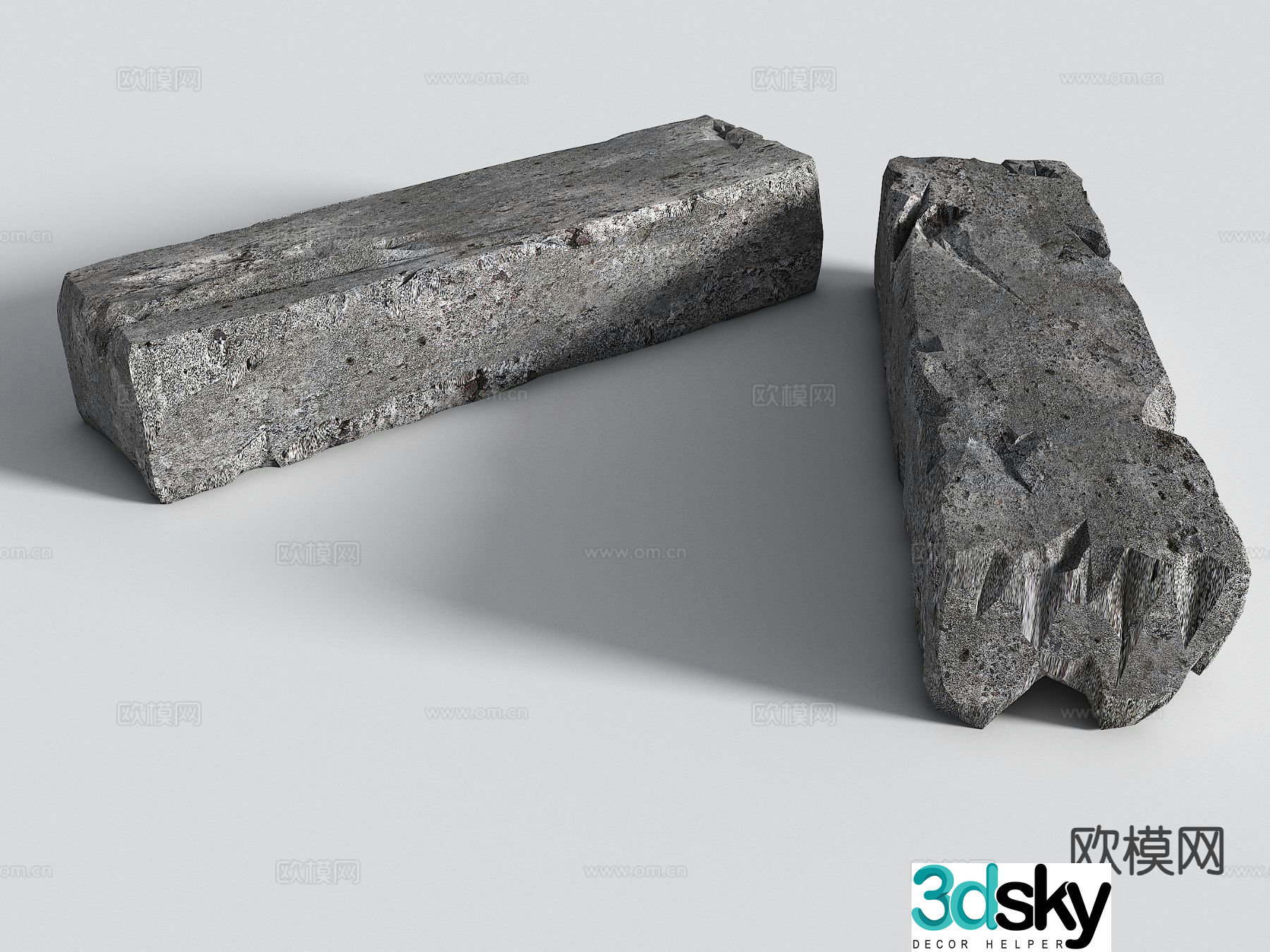 Broken slate old stone natural slate old slate steps step stone rural rough stone 3D model