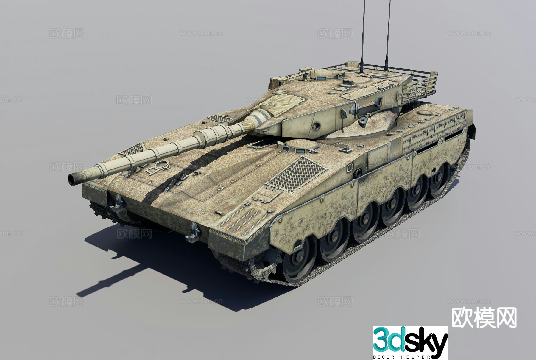 Modern tank armored vehicle 3d model