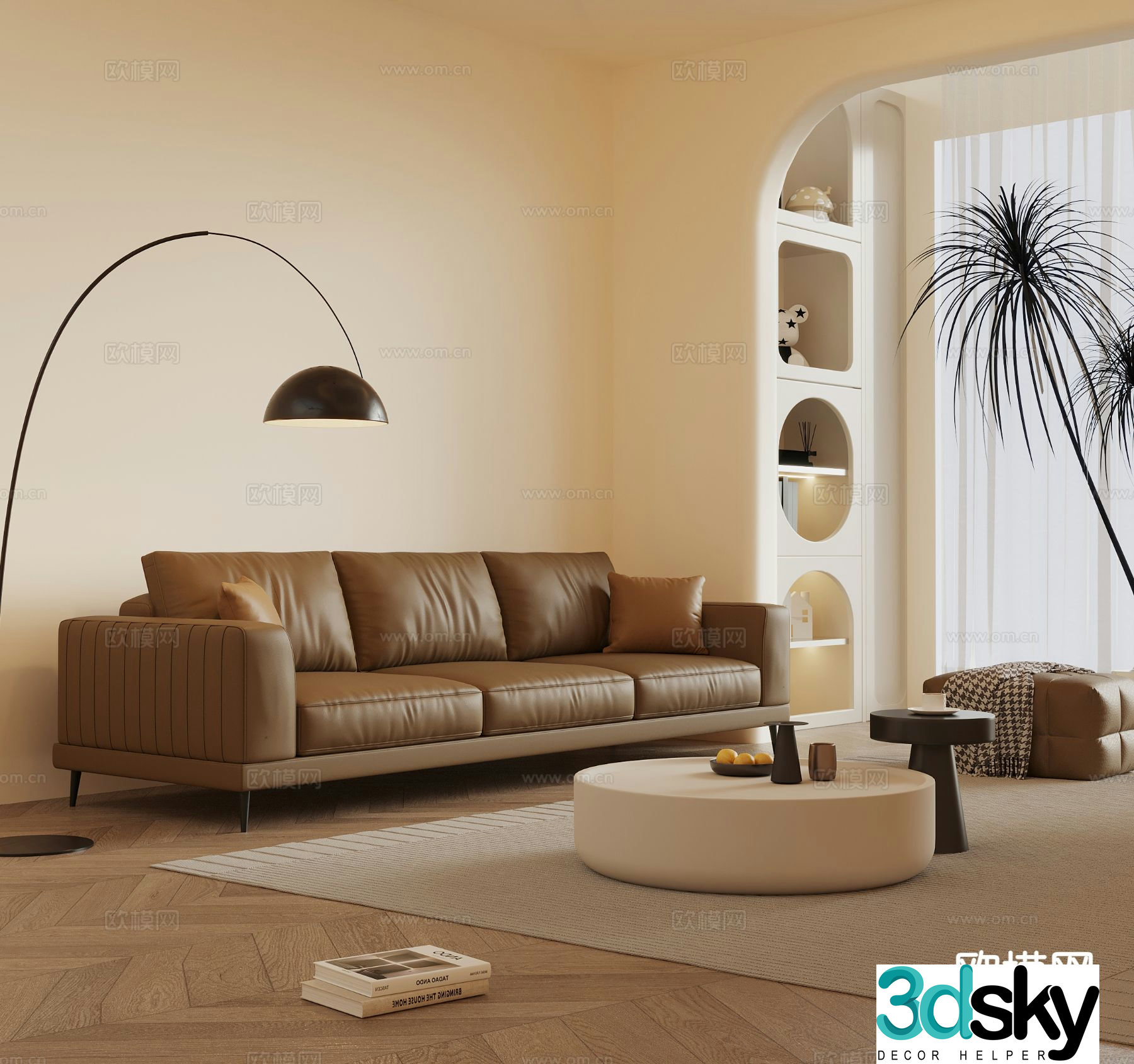 Medieval style modular sofa 3D model