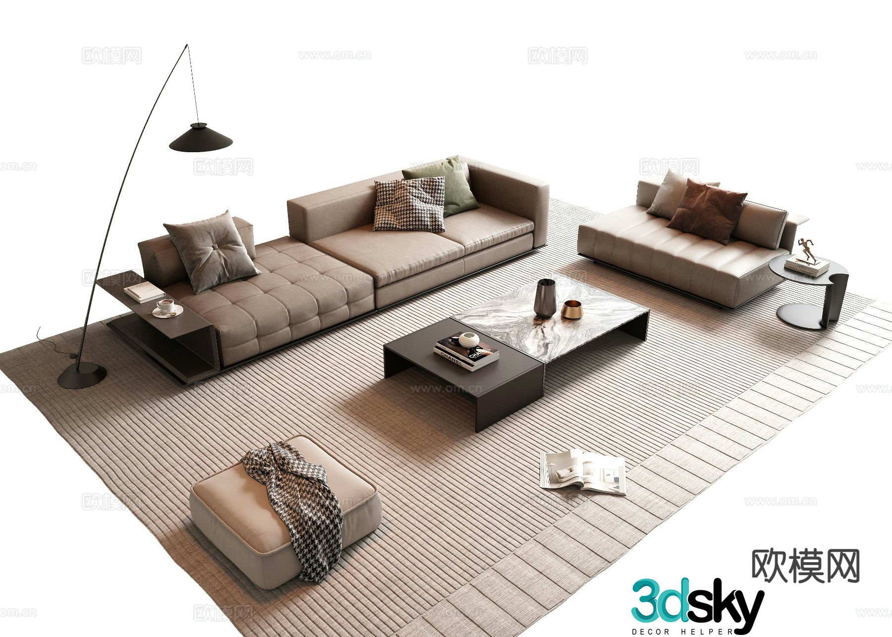 Italian sofa combination Minotti 3d model