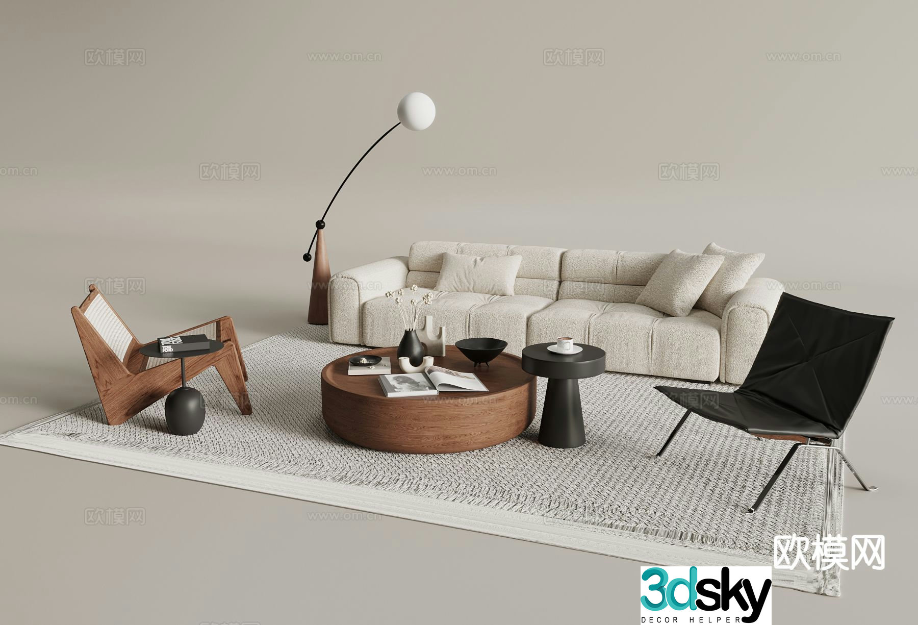 Medieval style modular sofa 3D model