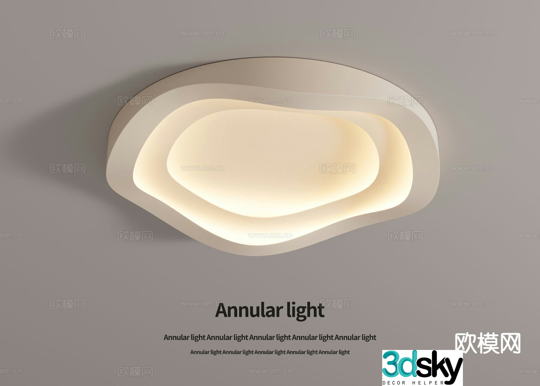 Cream style ceiling lamp 3d model