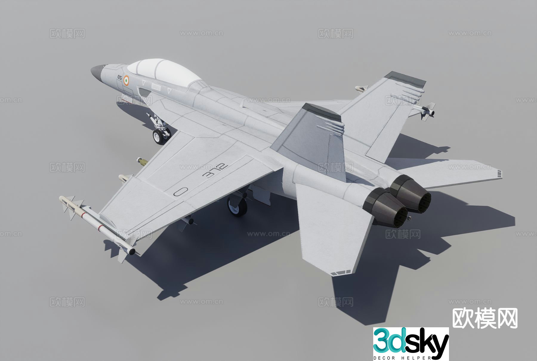 F-18 modern aircraft fighter 3d model