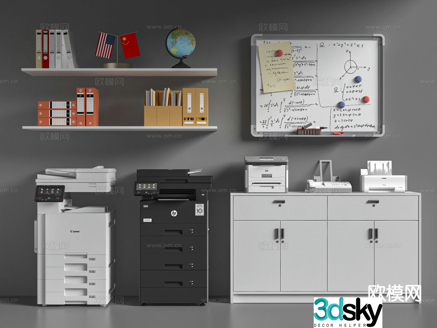 Modern copier printer writing pad 3d model