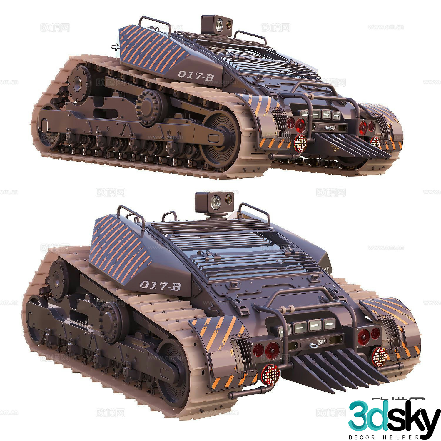 tank armored vehicle military equipment 3d model