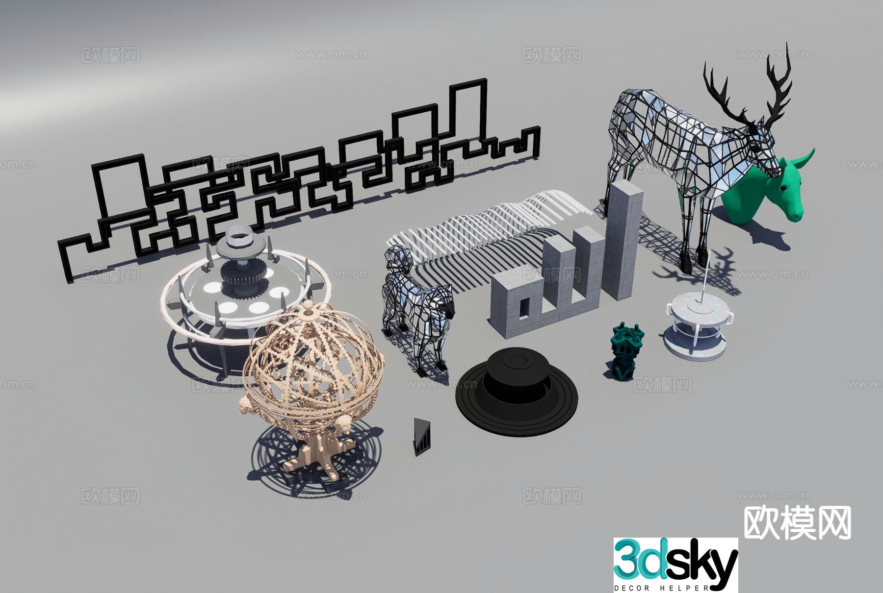Urban sculpture landscape sculpture 3d model