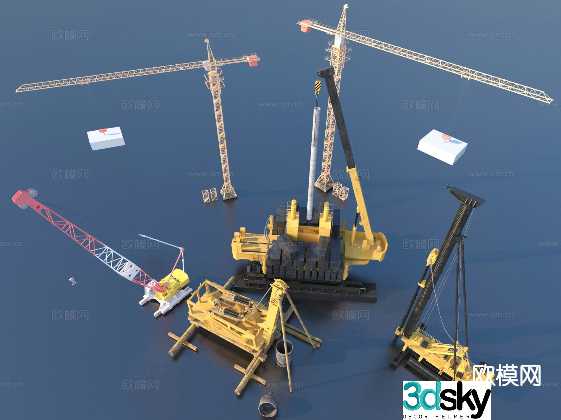 Modern crane Construction machinery Crane Crane 3D model