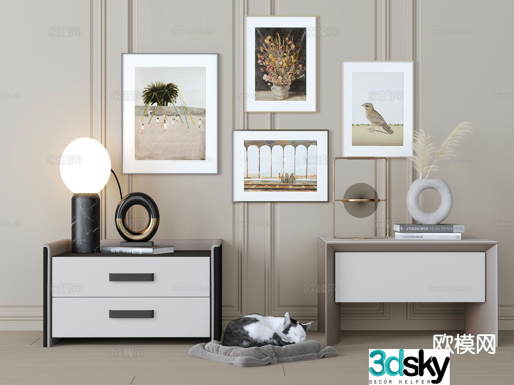 Italian bedside table 3d model