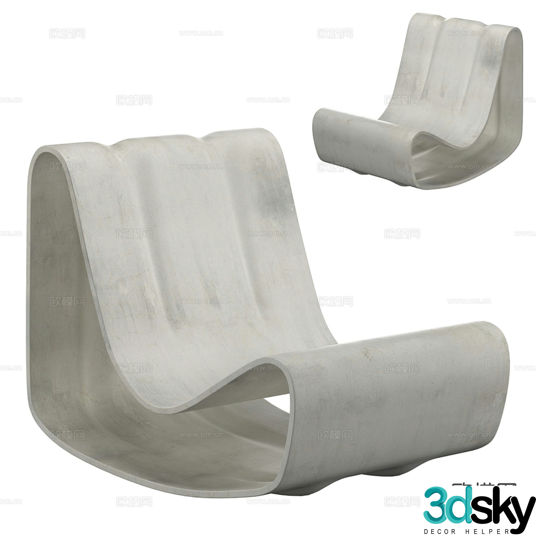 Willy Guhl Loop modern lounge chair 3d model