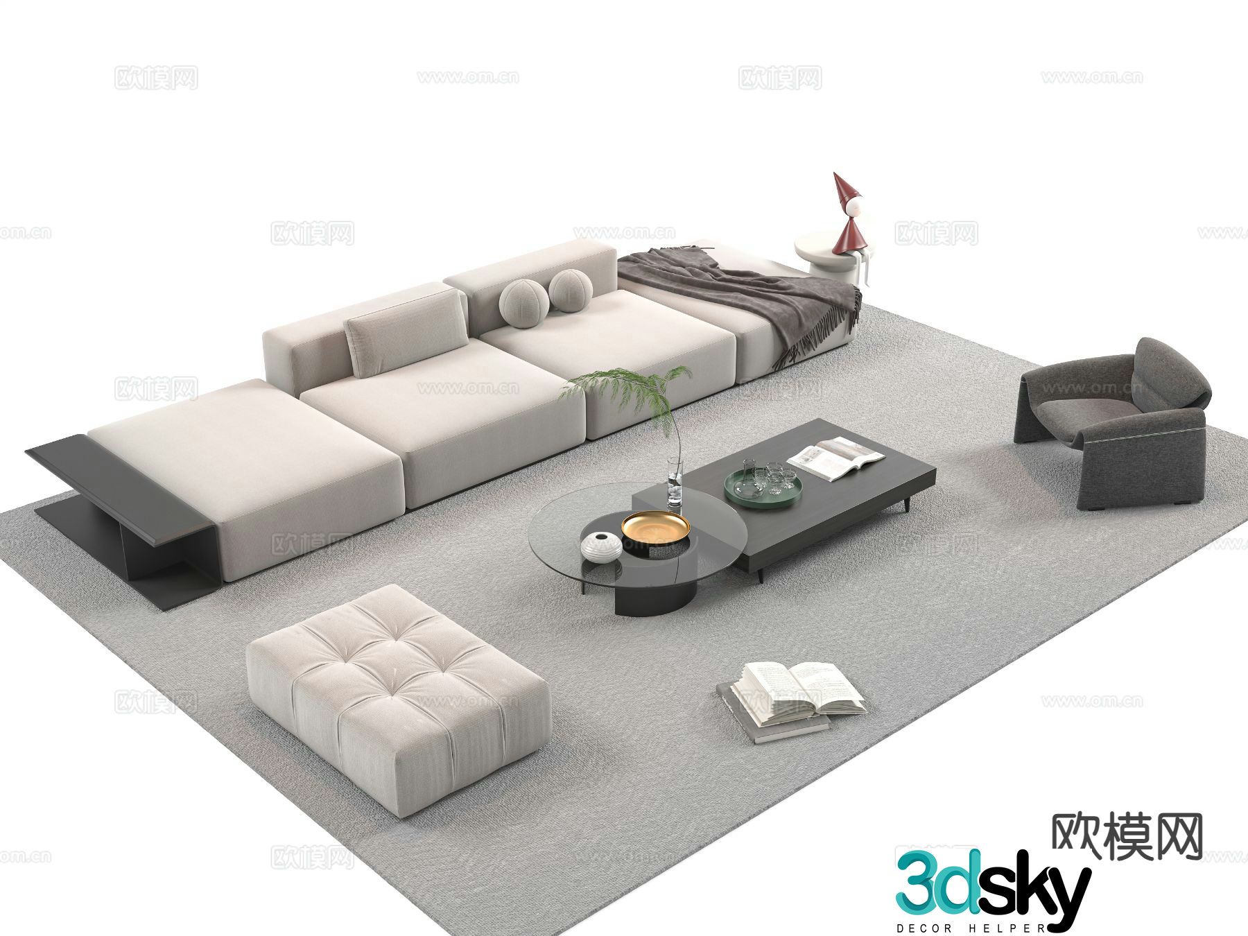 Modern sofa set 3d model