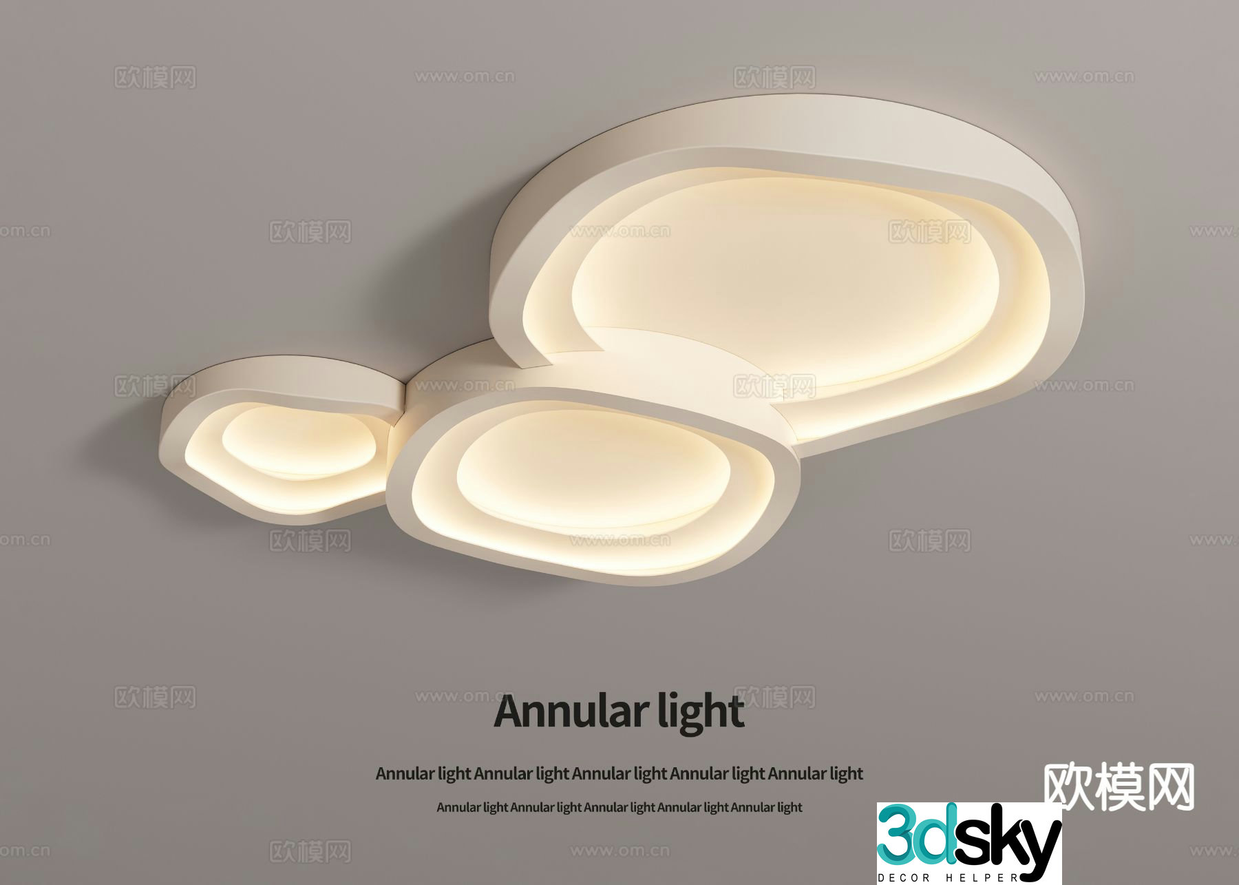 Cream style ceiling lamp 3d model