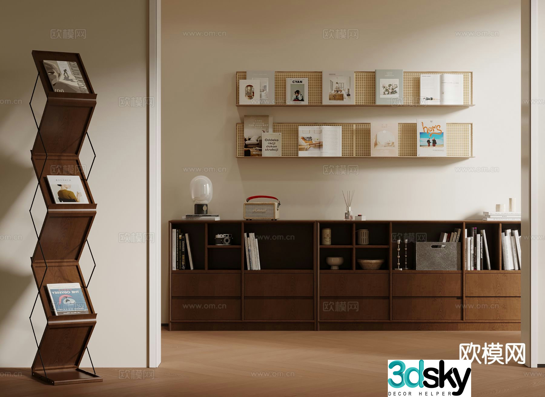 Medieval style bookcase bookshelf 3d model