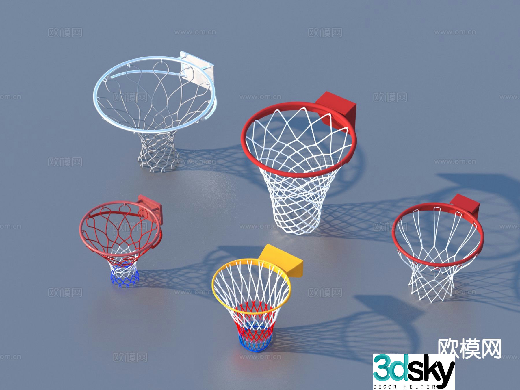 Modern basketball net basketball hoop 3d model