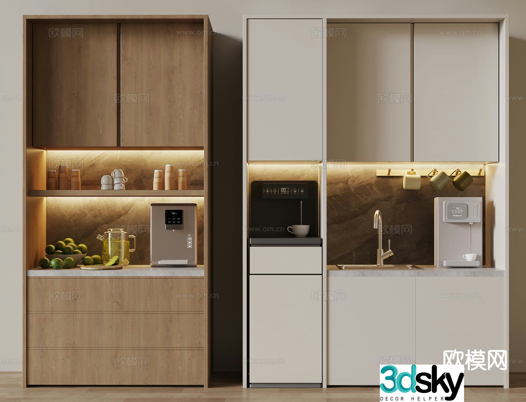 Modern wine cabinet sideboard 3D model