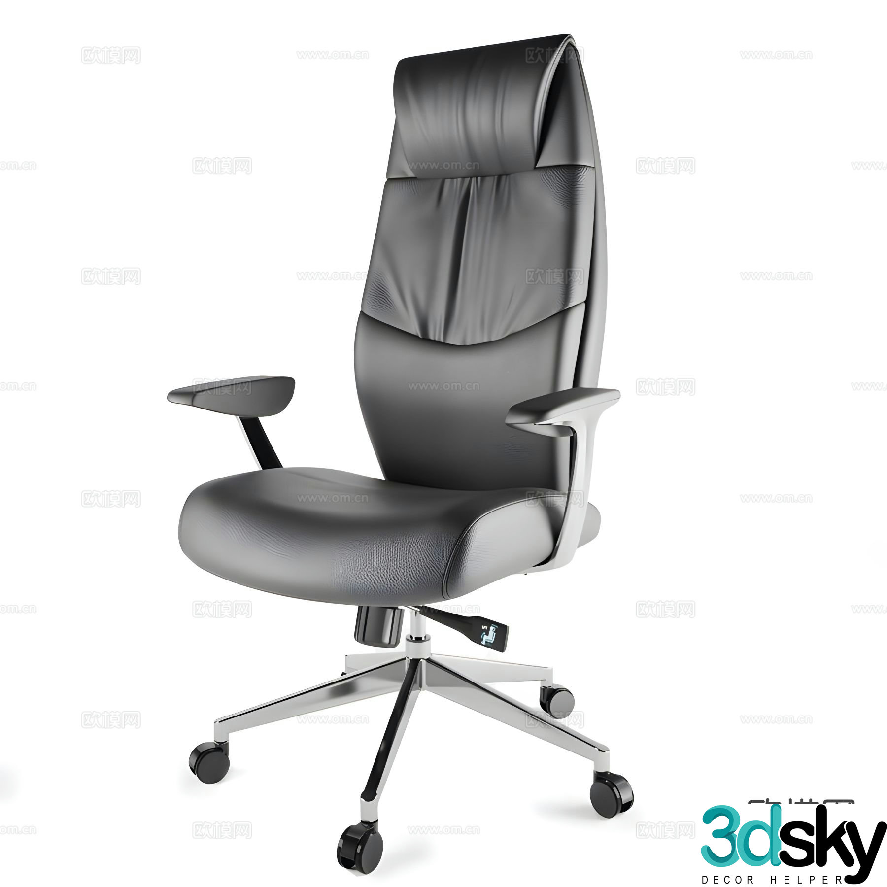 leather chair office chair 3d model