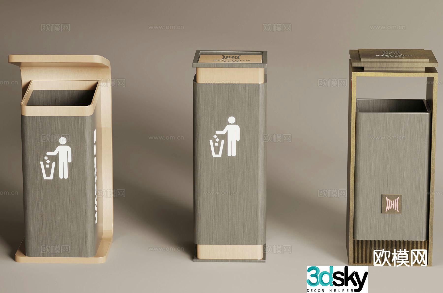 Modern trash can 3d model