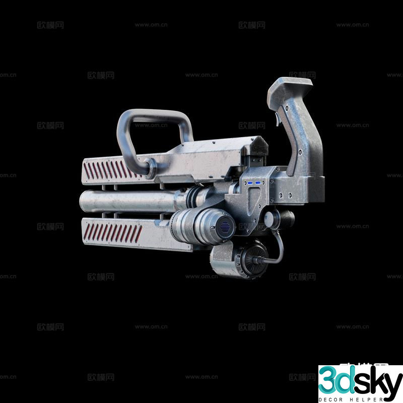 Plasma mini gun pistol 3d model