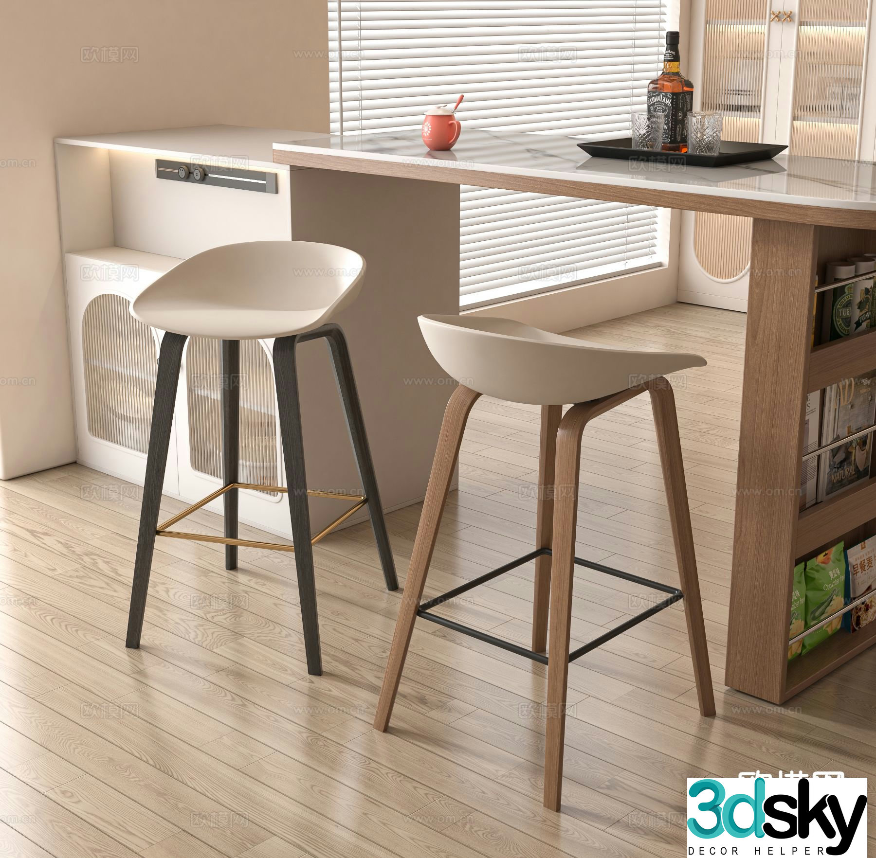 bar stool bar stool high stool 3d model