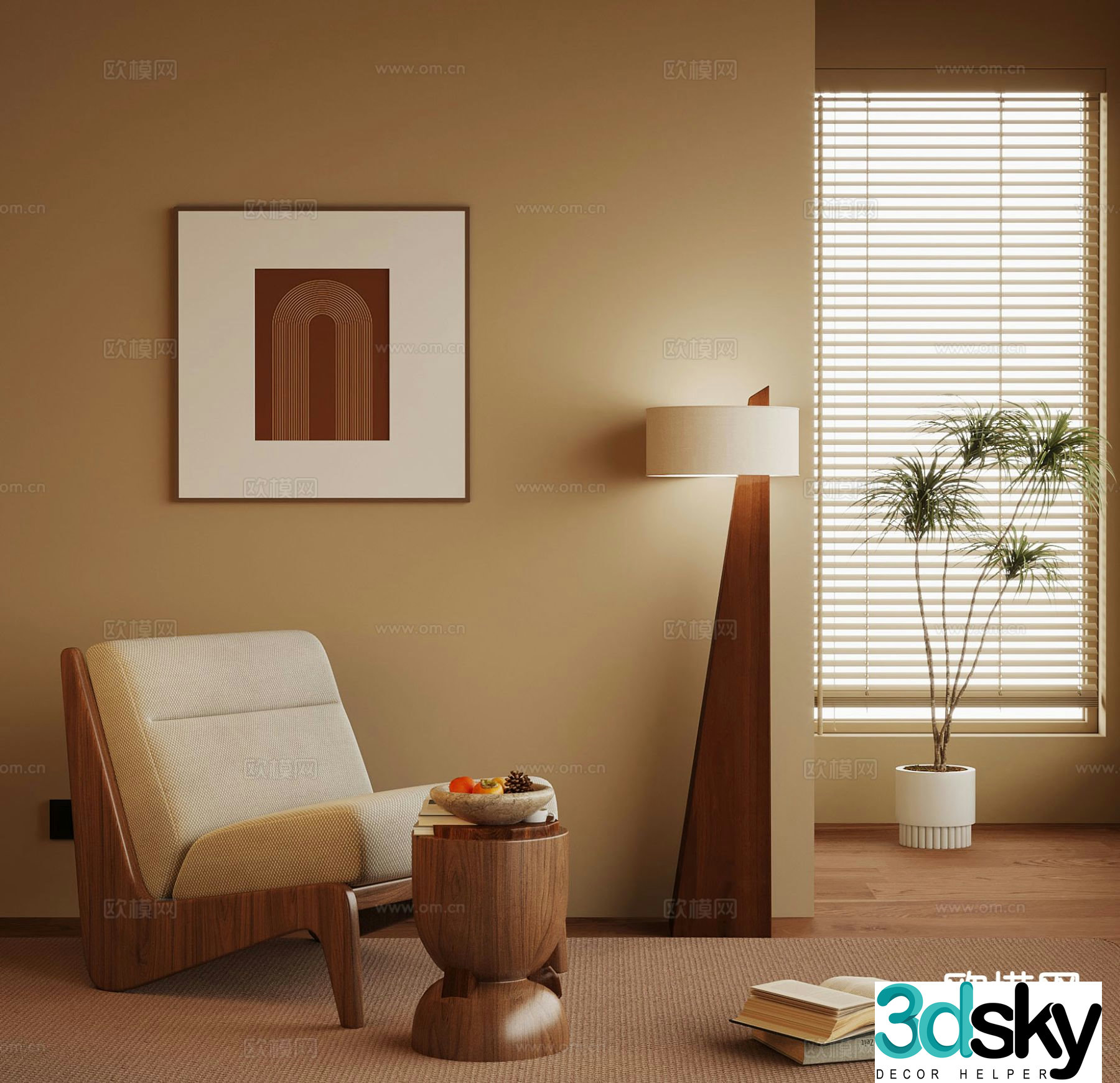 Medieval style chair leisure chair 3d model
