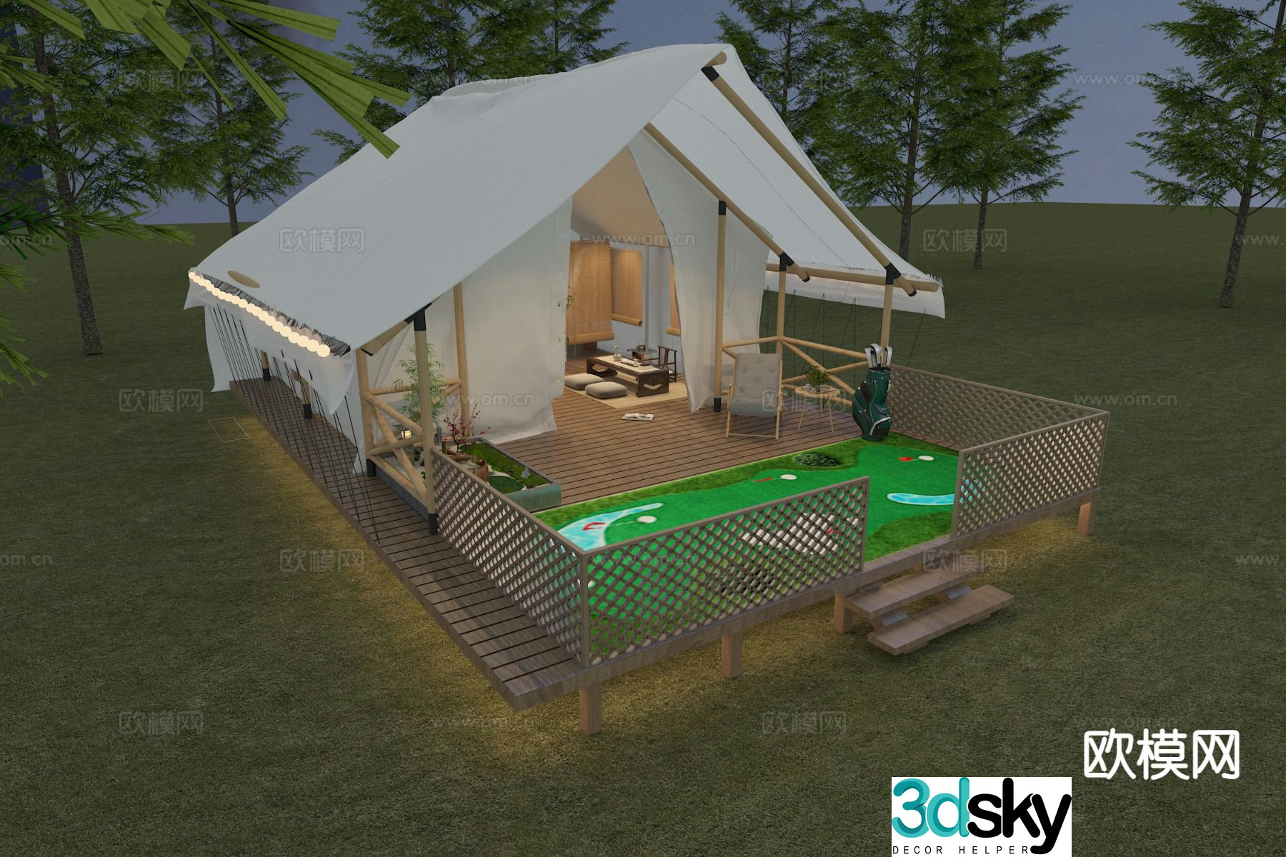 camping tent 3d model