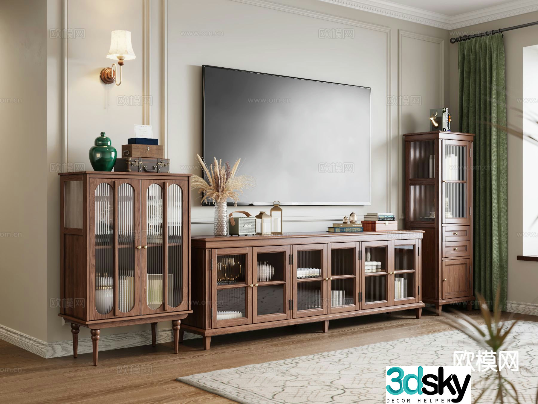 American TV cabinet 3d model