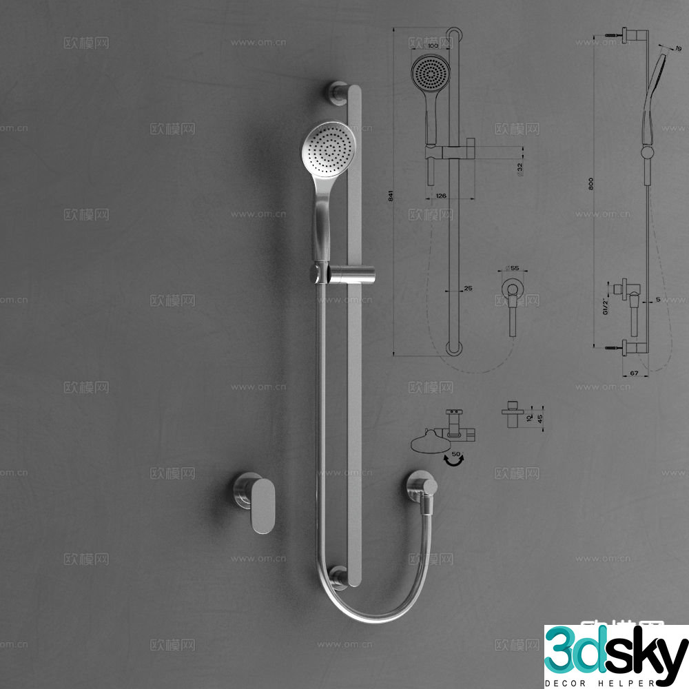 Modern shower shower 3d model